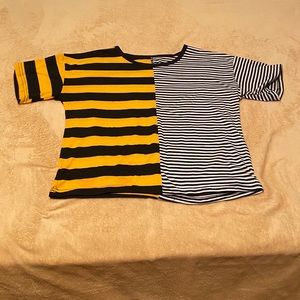 Half & half bumblebee tee
